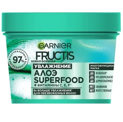 GARNIER FRUCTIS маска д/нормальных и сухих волос алое superfood 390мл